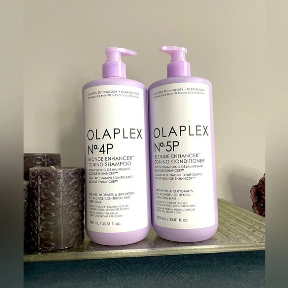Olaplex No4 & No5 Blond Enhancer Toning Shampoo/Conditioner 1L set - Picture 3 of 11